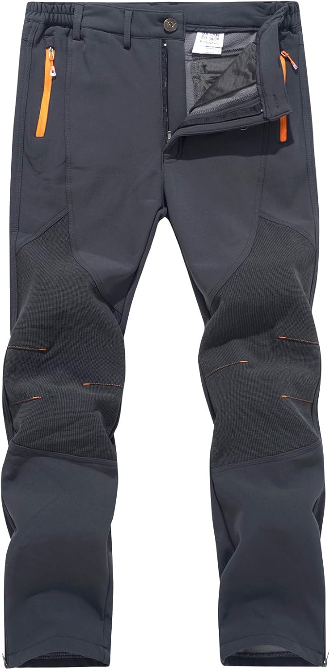 navekull 男式滑雪雪裤羊毛内衬防风户外滑雪裤带拉链口袋